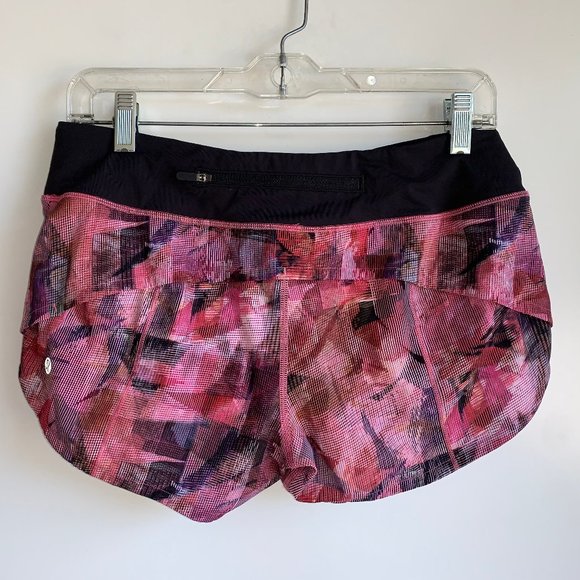 LULULEMON Speed Short with Liner Size 6 Black Pink - Picture 3 of 6